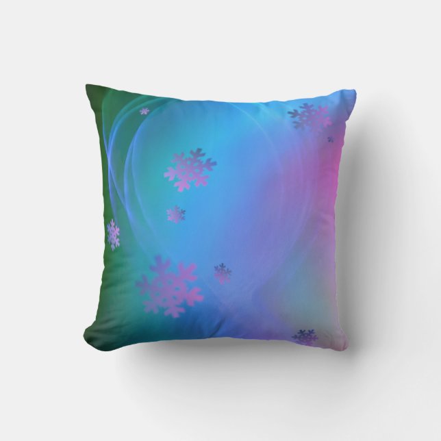 Season's Greetings Snowflake and Holiday Swirl Throw Pillow (Front)