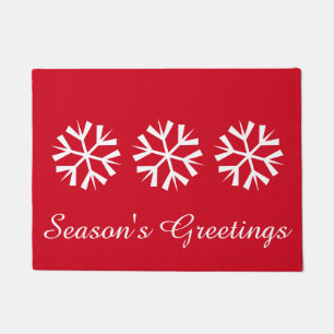 Seasons Greetings Snowflake Door Mat