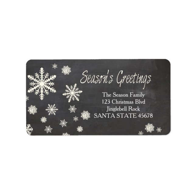 Season's Greetings snowflake Holiday Address Label (Front)