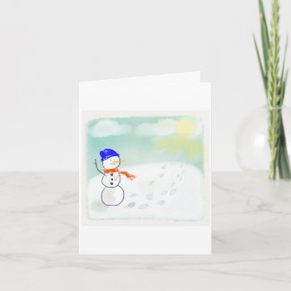 Season's greetings snowman card- Holiday fun Card