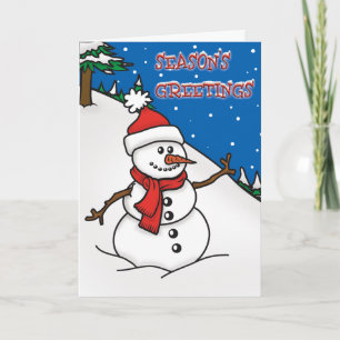 Season's Greetings Snowman Christmas Card