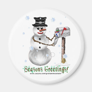 Seasons Greetings Snowman Magnet