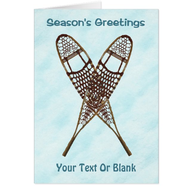 Season's Greetings - Snowshoes On Snow (Front)