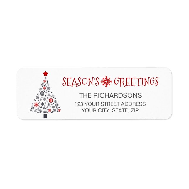 Season's Greetings Star Christmas Tree Address (Front)