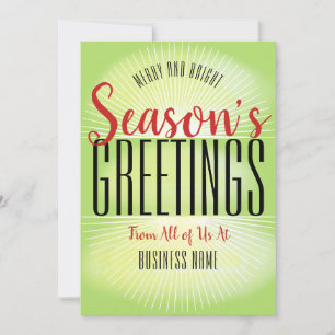 Season's Greetings Typography Corporate Business Holiday Card