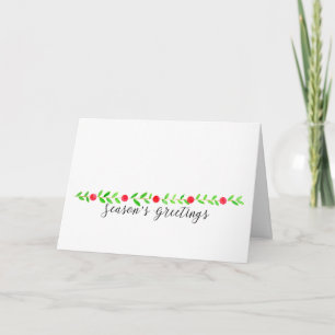 Season's Greetings , watercolor Christmas banner Holiday Card
