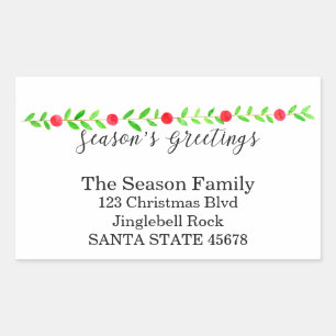 Season's Greetings , watercolor Christmas banner Sticker
