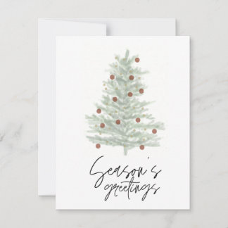 "Season's Greetings" Watercolor Christmas Card