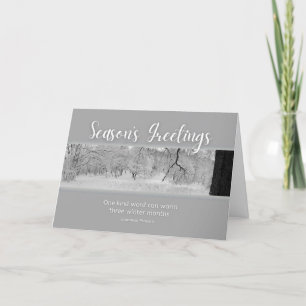 Season's Greetings Winter Landscape with Quote Holiday Card