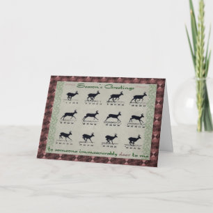 Season's Greetings with Deer in Motion Holiday Card