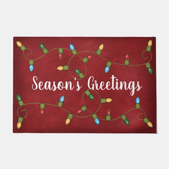 Season's Greetings with Lights Doormat (Front)