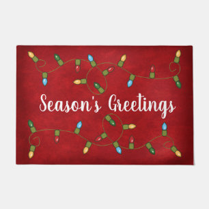 Season's Greetings with Lights Doormat