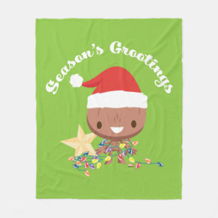 Season's Grootings Holiday Lights Groot Fleece Blanket