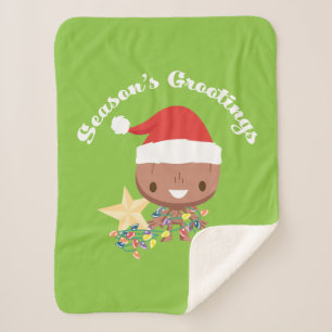 Season's Grootings Holiday Lights Groot Sherpa Blanket