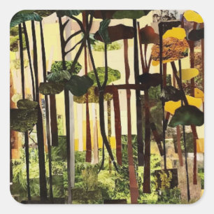 Seasons II. Paper Cutting By Therese Kramer  Square Sticker