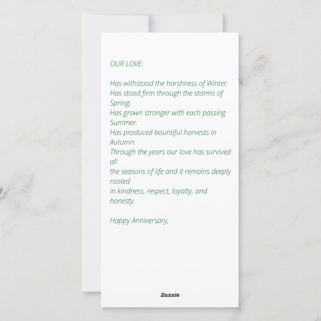 Seasons Of Love Holiday Card (Back)