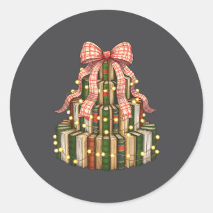 Seasons Readings All Booked For Christmas Books Xm Classic Round Sticker