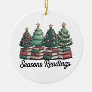 Seasons Readings Christmas Books Club Vintage Ceramic Ornament