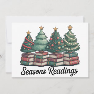 Seasons Readings Christmas Books Club Vintage Holiday Card