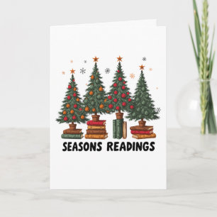 Seasons Readings Christmas Decorated Trees on Book Card