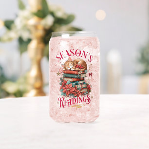 Season's Readings Cozy Kitten  Can Glass