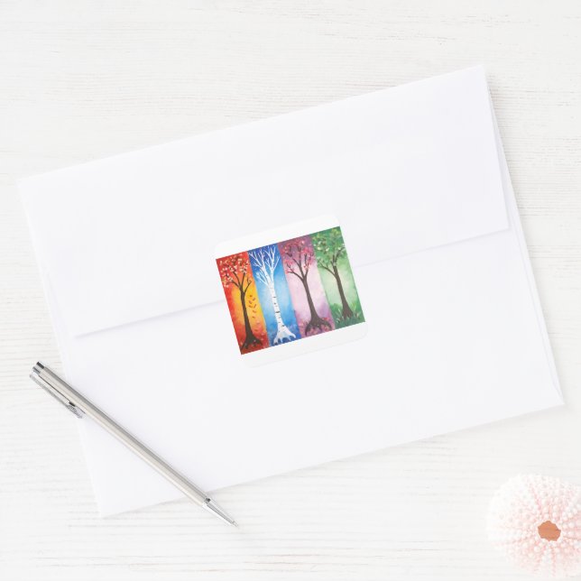 Seasons Square Sticker (Envelope)