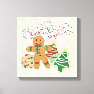 Seasons Sweetings Gingerbread Cookies Canvas Print