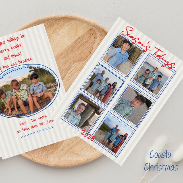 Season's Tidings Coastal Christmas Photo Card (Creator Uploaded)