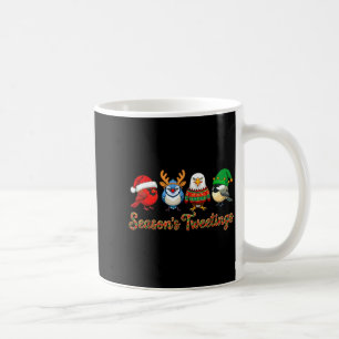 Season's Tweetings Funny Christmas Birdwatcher Squ Coffee Mug