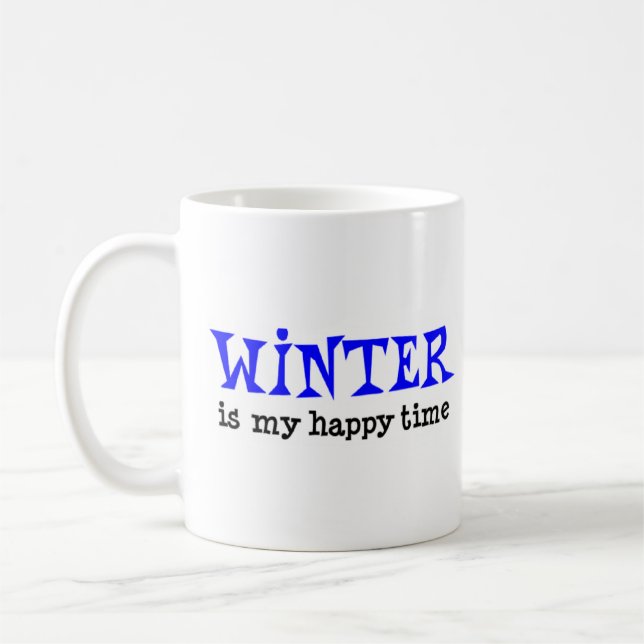 seasons winter happy time coffee mug (Left)