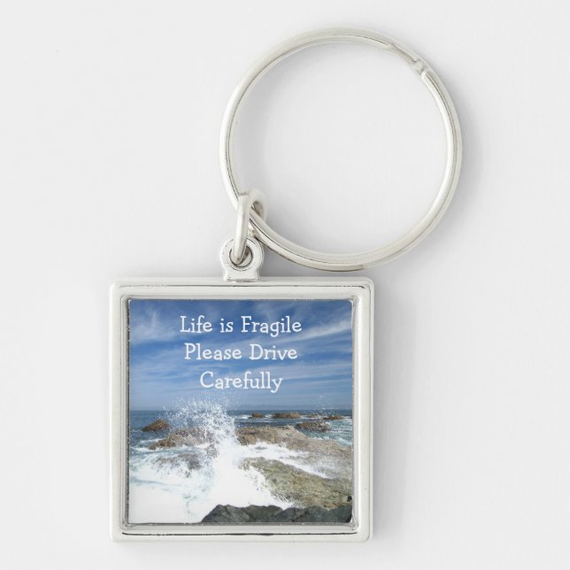 Seaspray on the Rocks; Customizable Keychain (Front)
