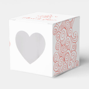 Seastar swirl coral white wedding favour box