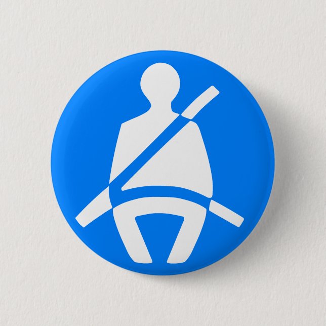 Seat Belt Symbol 2 Inch Round Button (Front)