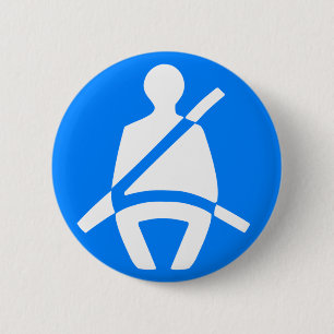 Seat Belt Symbol 2 Inch Round Button