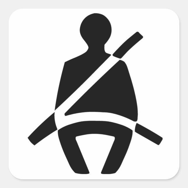 Seat Belt Symbol Square Sticker (Front)
