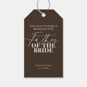 Seat Reserved Father of the Bride Brown Wedding Gift Tags