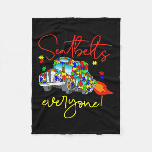 Seatbelts Everyone Autism Awareness Magic School B Fleece Blanket