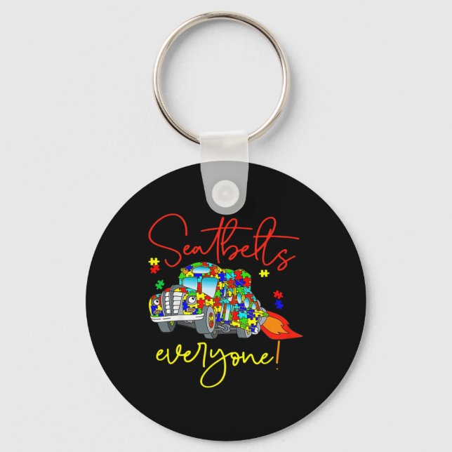 Seatbelts Everyone Autism Awareness Magic School B Keychain (Front)