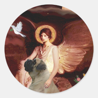 Seated Angel - Bull Mastiff #1 Classic Round Sticker