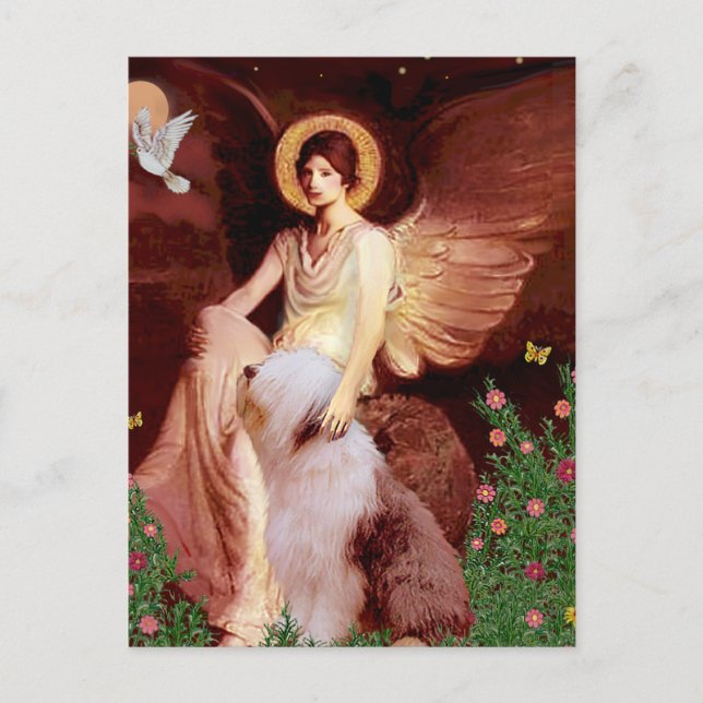 Seated Angel - Old English #1 Postcard (Front)