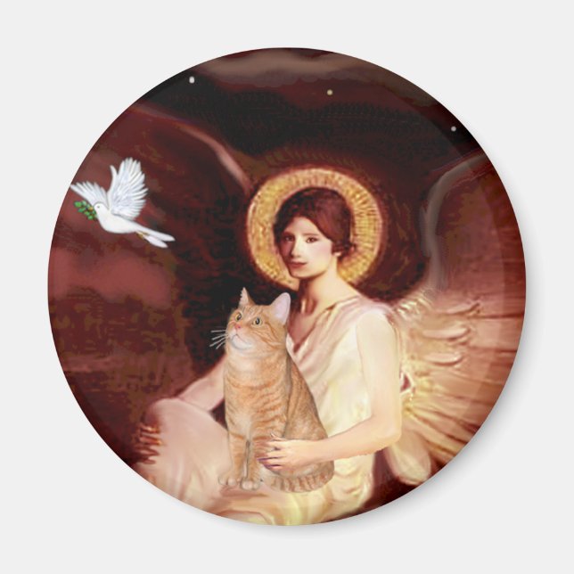 Seated Angel - Orange Tabby SH cat 46 Magnet (Front)