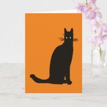 Seated Black Cat In Elegant Pose Silhouette