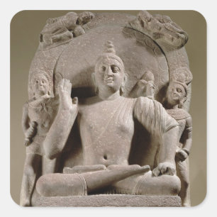 Seated Bodhisattva, Mathura (red sandstone) Square Sticker