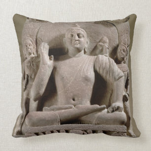 Seated Bodhisattva, Mathura (red sandstone) Throw Pillow