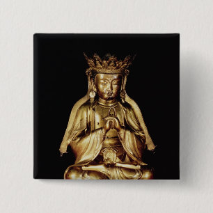 Seated Buddha 2 Inch Square Button