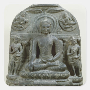 Seated Buddha in meditation Square Sticker
