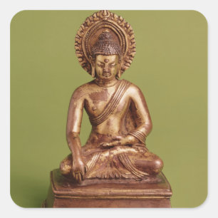 Seated Buddha Square Sticker