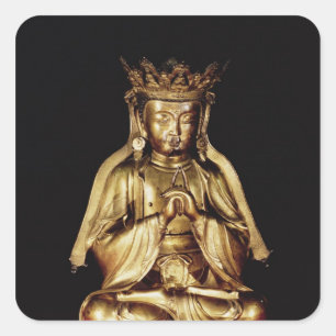 Seated Buddha Square Sticker