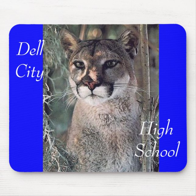 seated cougar, Dell City, High School Mouse Pad (Front)