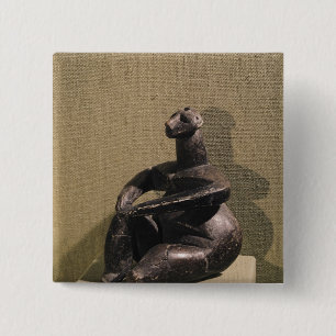 Seated female figure, 3500-2500 BC 2 Inch Square Button